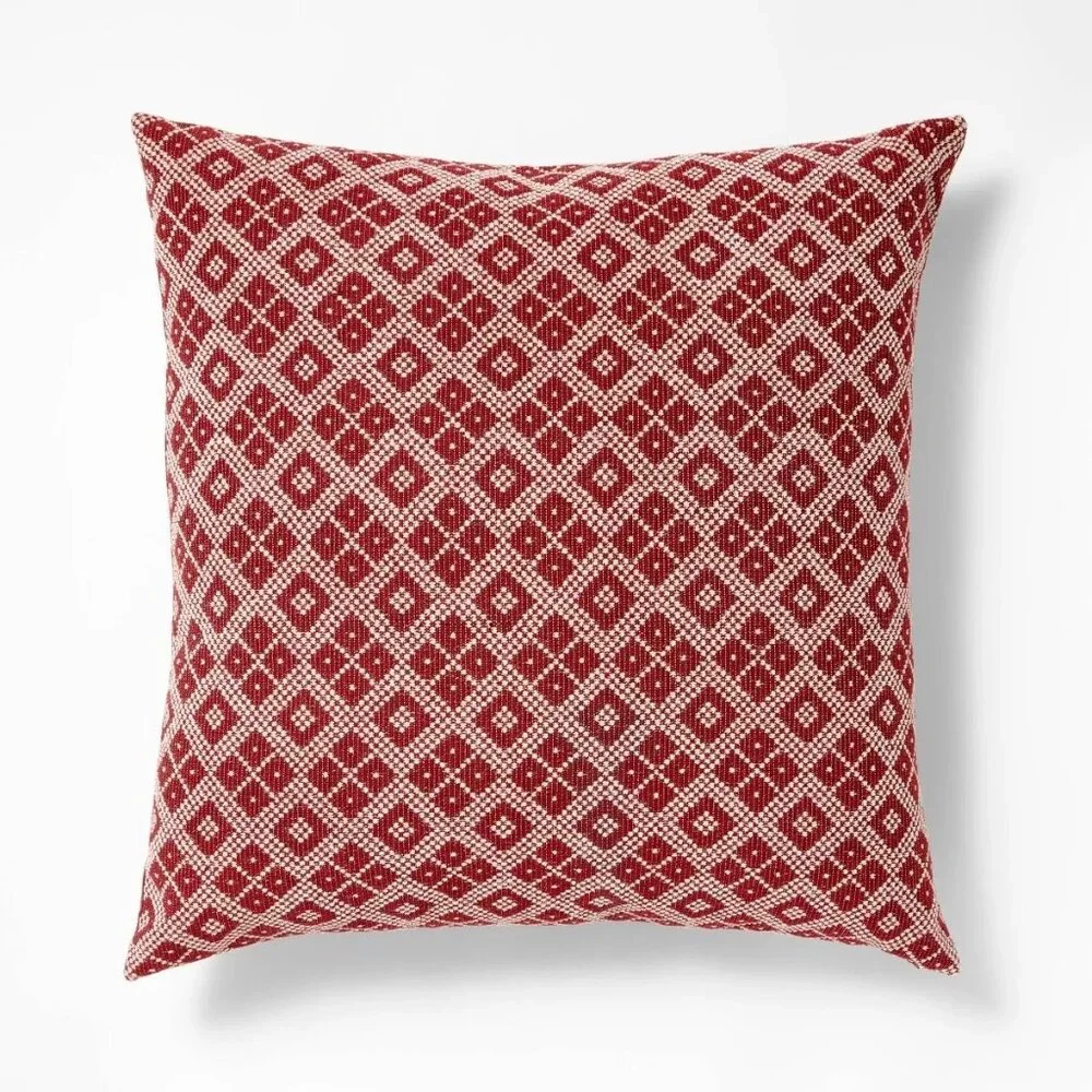 Oversized Woven Fair Isle Square Throw Pillow Red‎ - Threshold Studio McGee 2024